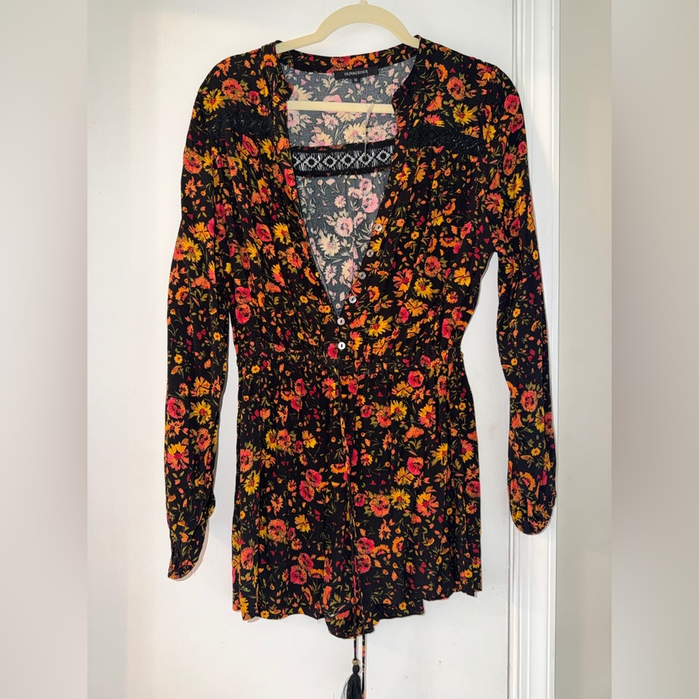 Vici Multicolor Floral Romper women size M